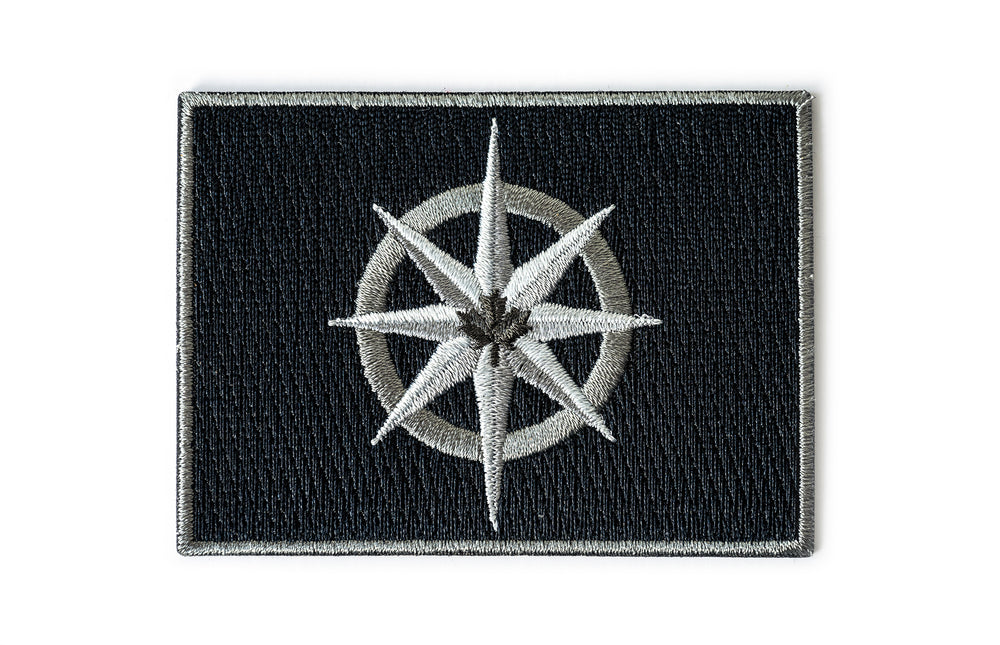 Greyscale RCGS Compass Rose Expedition Flag Patch