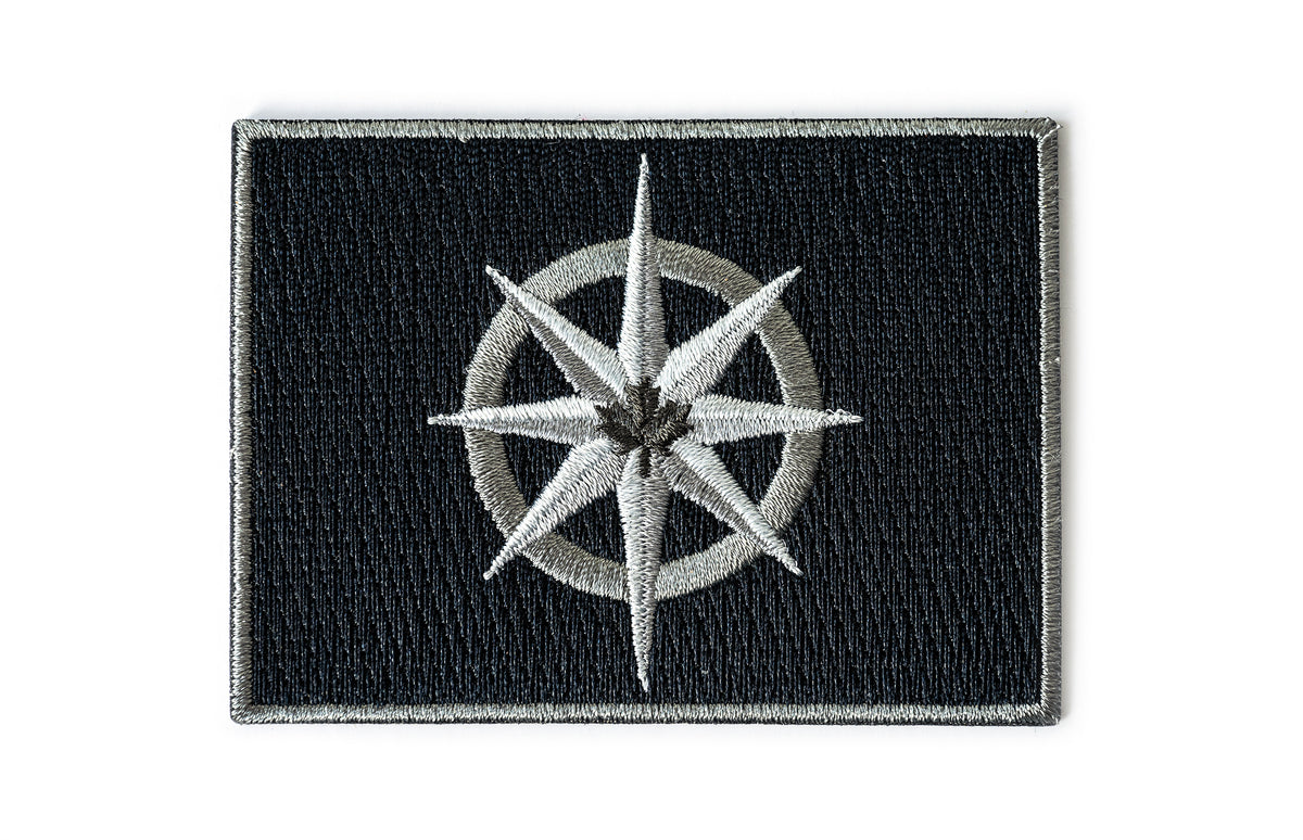 Greyscale RCGS Compass Rose Expedition Flag Patch Canadian Geographic